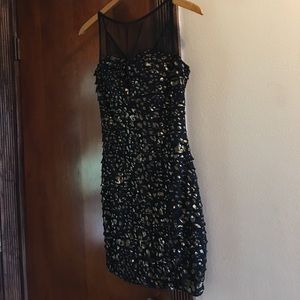 Emerald Sundae Size: Med Black & Gold Spot Dress