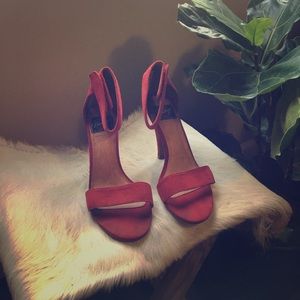 Vintage by Jeffrey Campbell Foxtrot Red Suede Heel