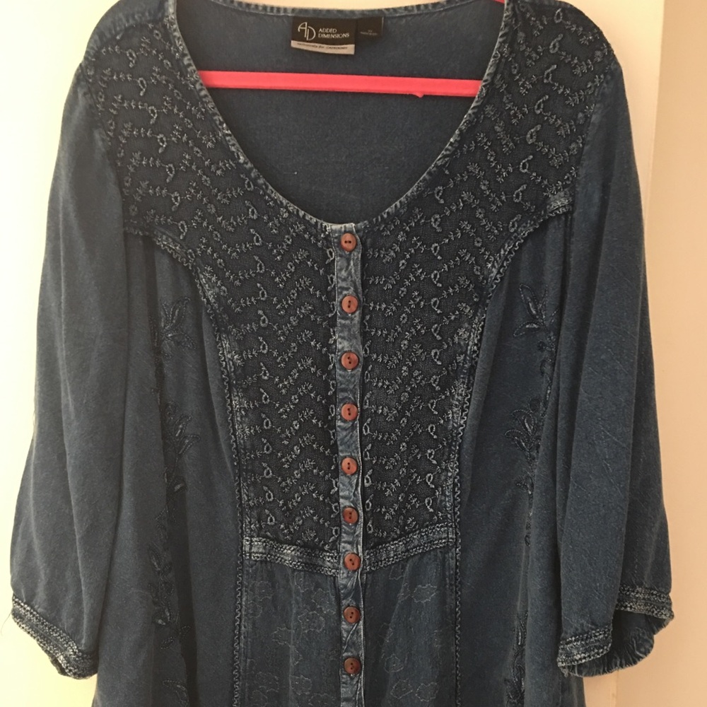 Denim buttoned down blouse
