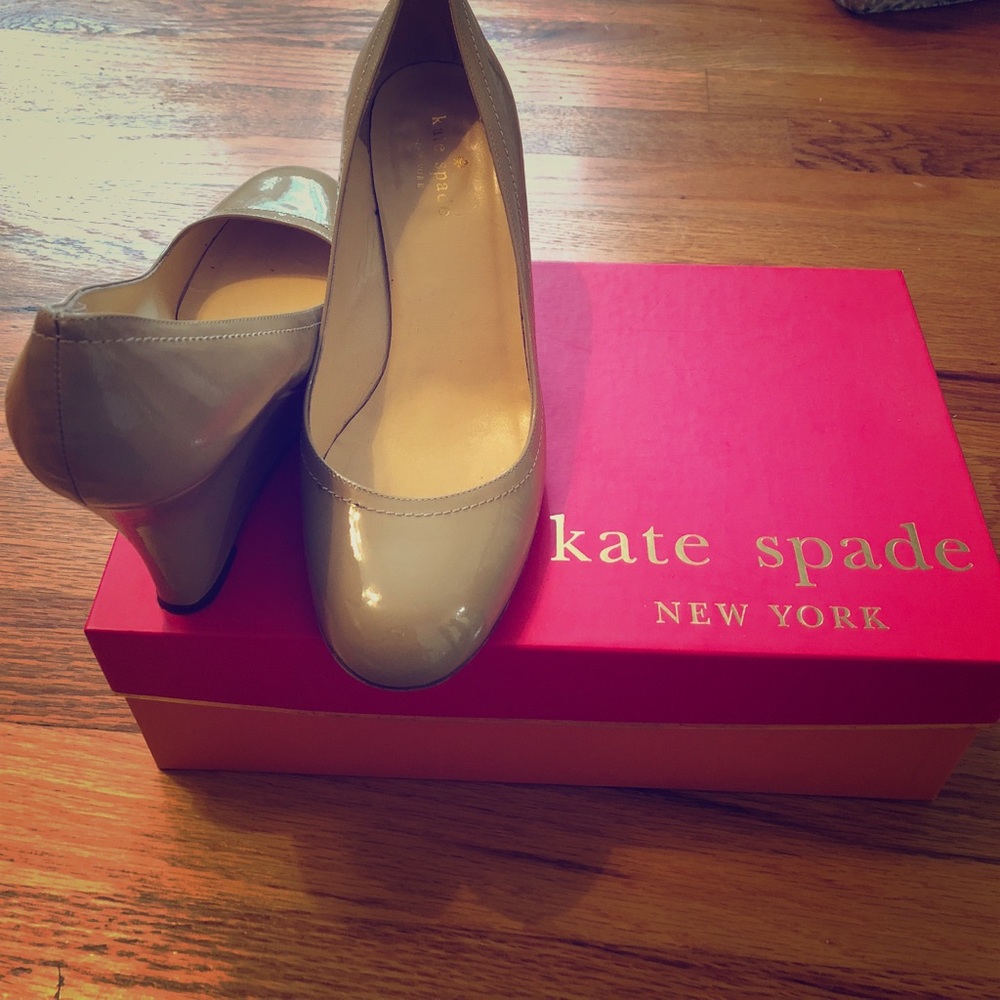 Nude Kate Spade ‘Marli Too’ wedges