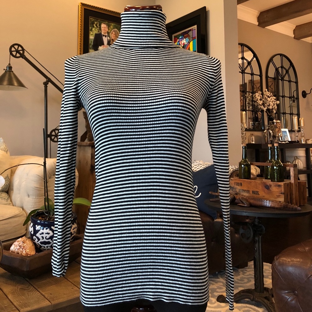 Striped Banana Republic fitted turtleneck! Sz S