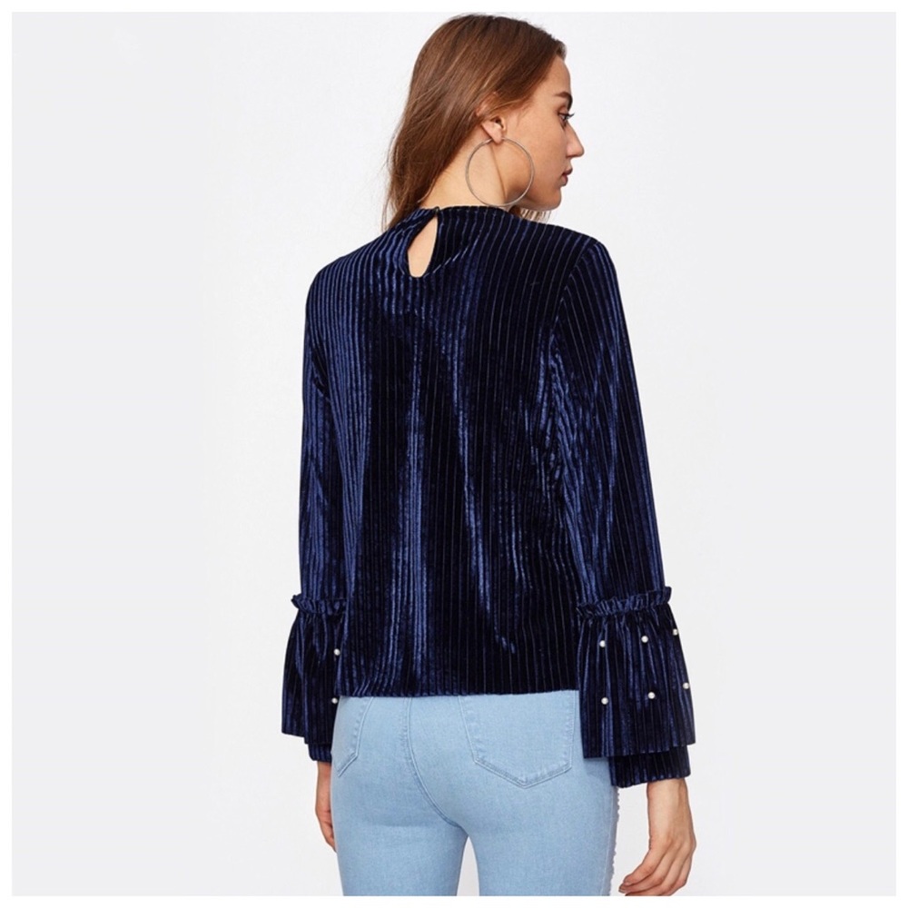 Blue Velvet Pearl Top - Picture 4 of 4