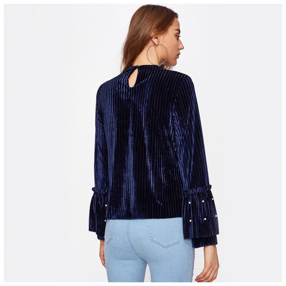 Blue Velvet Pearl Top - Picture 4 of 4