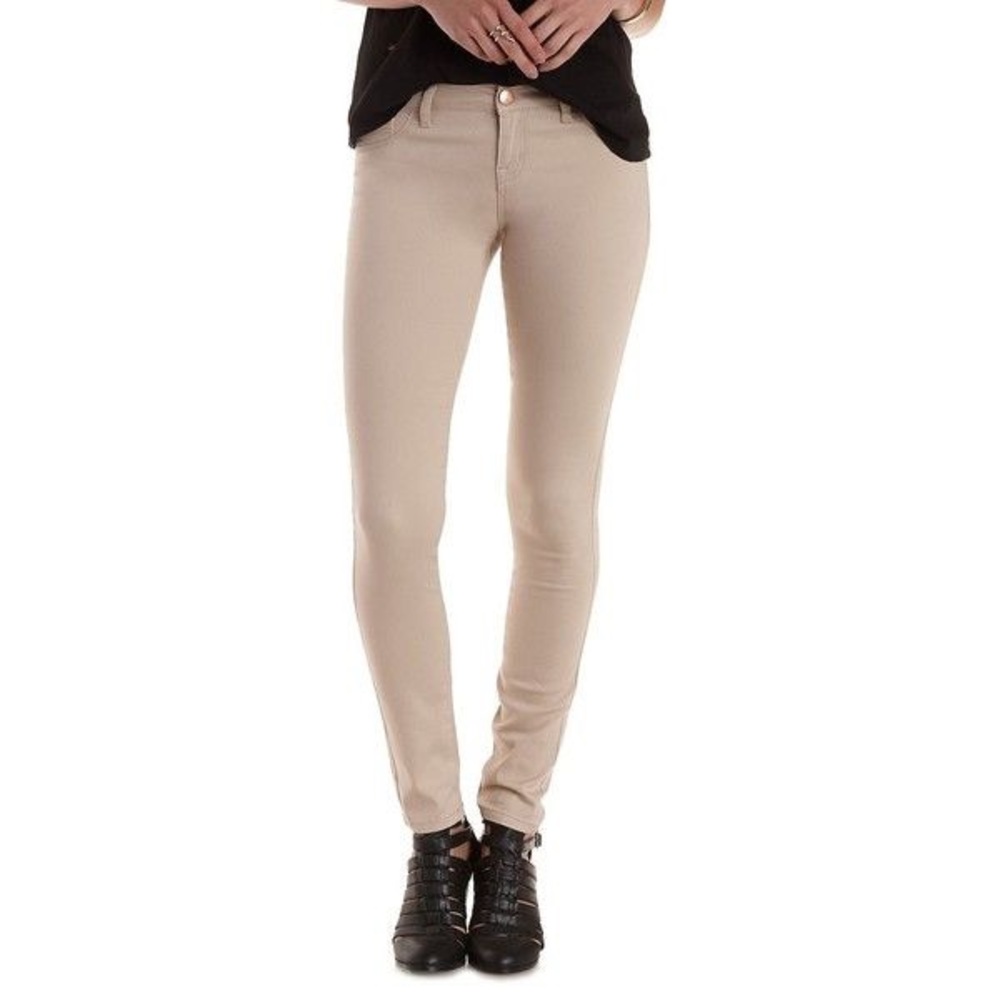 Charlotte Russe Refuge tan stretch skinny jeans