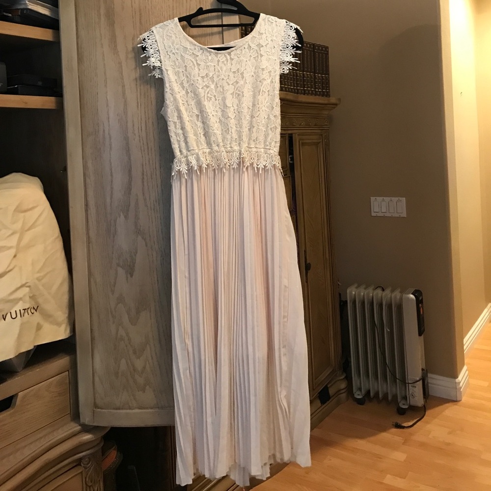 Beige dress wore only once, size small