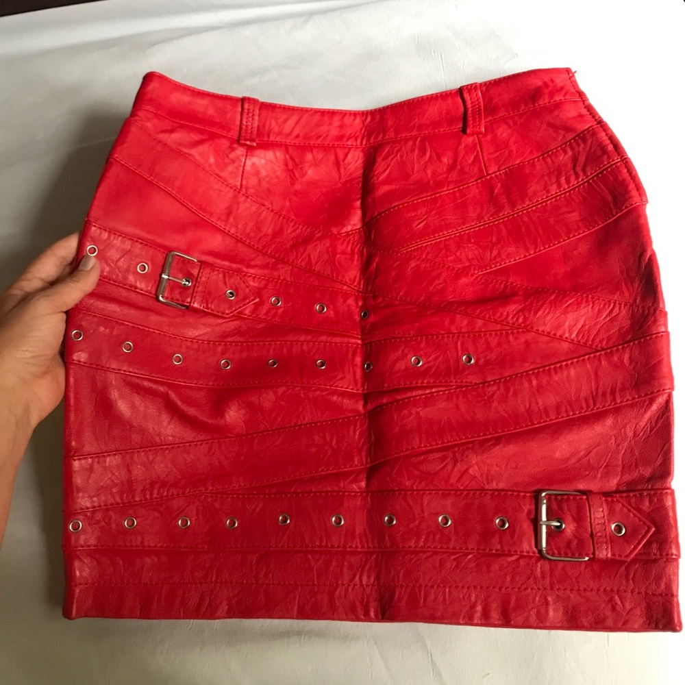 Moschino Jeans mini genuine leather skirt, NWOT