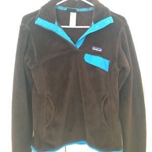 Button up blue and chocolate Patagonia jacket