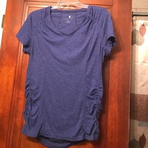 Purple gathered sides tee