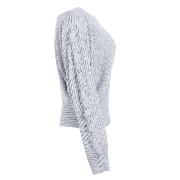 🍂 Tie Sleeve One Shoulder Sweater - Picture 6 of 8