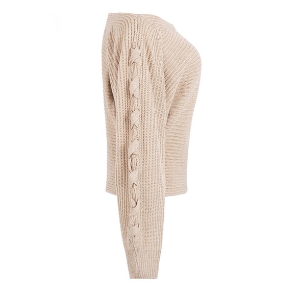 🍂 Tie Sleeve One Shoulder Sweater - Picture 8 of 8