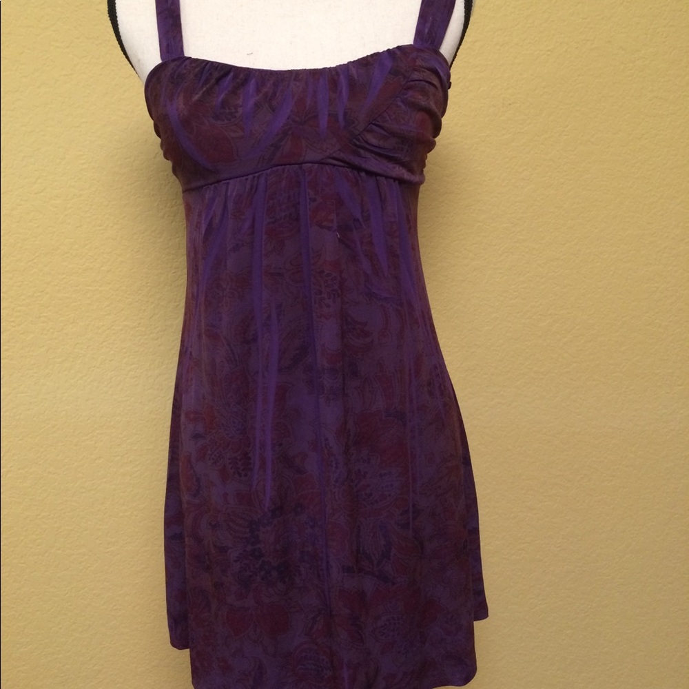 Great cute purple paisley dress. Slinky feel