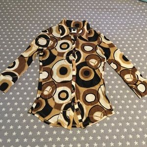 EUC Brown Circle Bebe button up