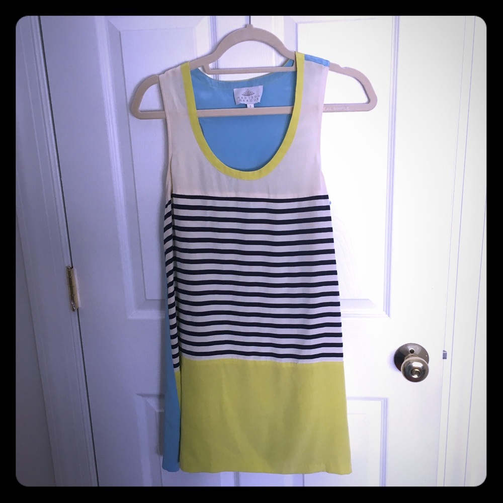 Madison Marcus Striped Silk Tank Dress