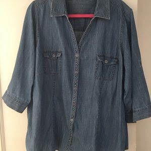 Denim Button Down Blouse