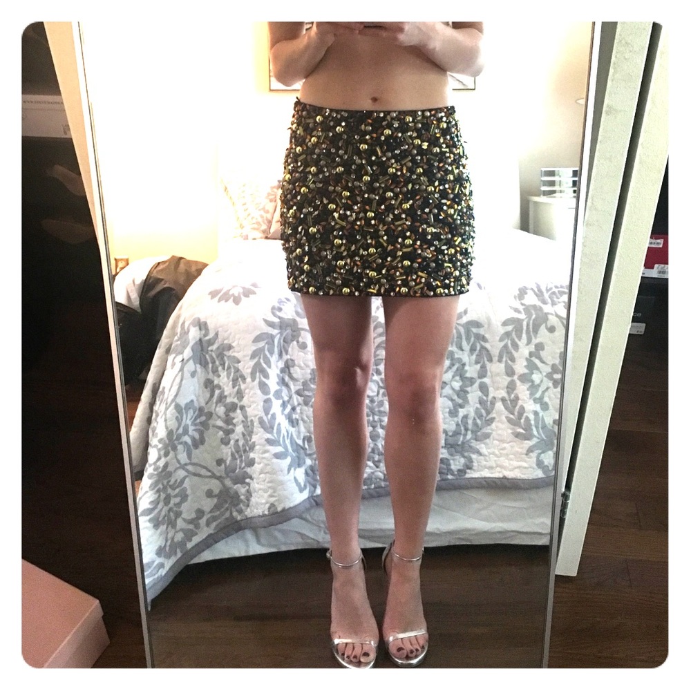 H&M Beaded Mini Skirt