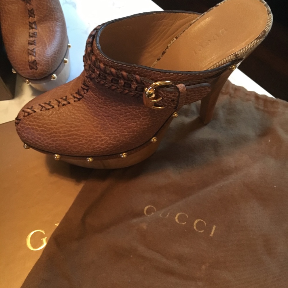 Gucci Platform Stiletto Studded Clogs