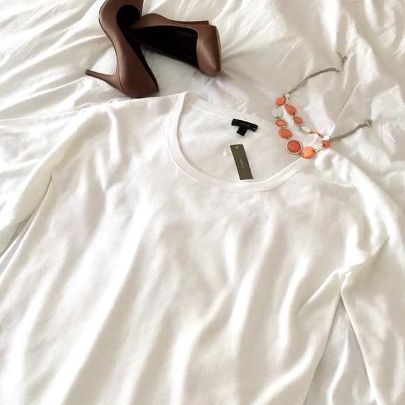 J. Crew Sweaters - NWT J. Crew White Sweater with Bell Sleeves