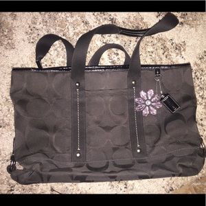 Black coach tote bag