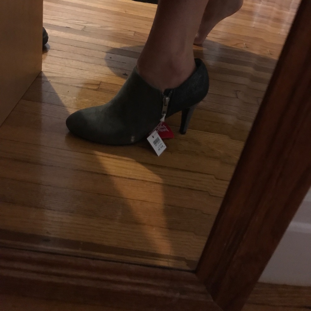 Brand New! Grey and black two toned heel booties