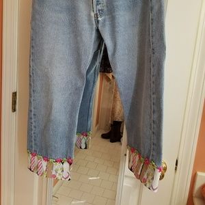 Filpflop fabric trimmed cropped jeans
