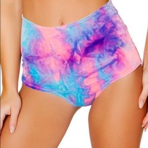 Cotton candy rave shorts