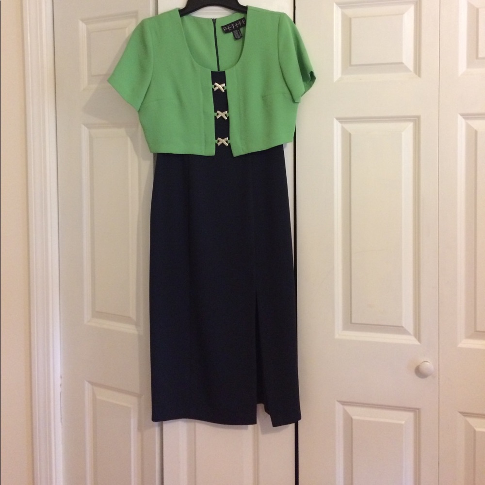 Black maxi dress with green cardigan!