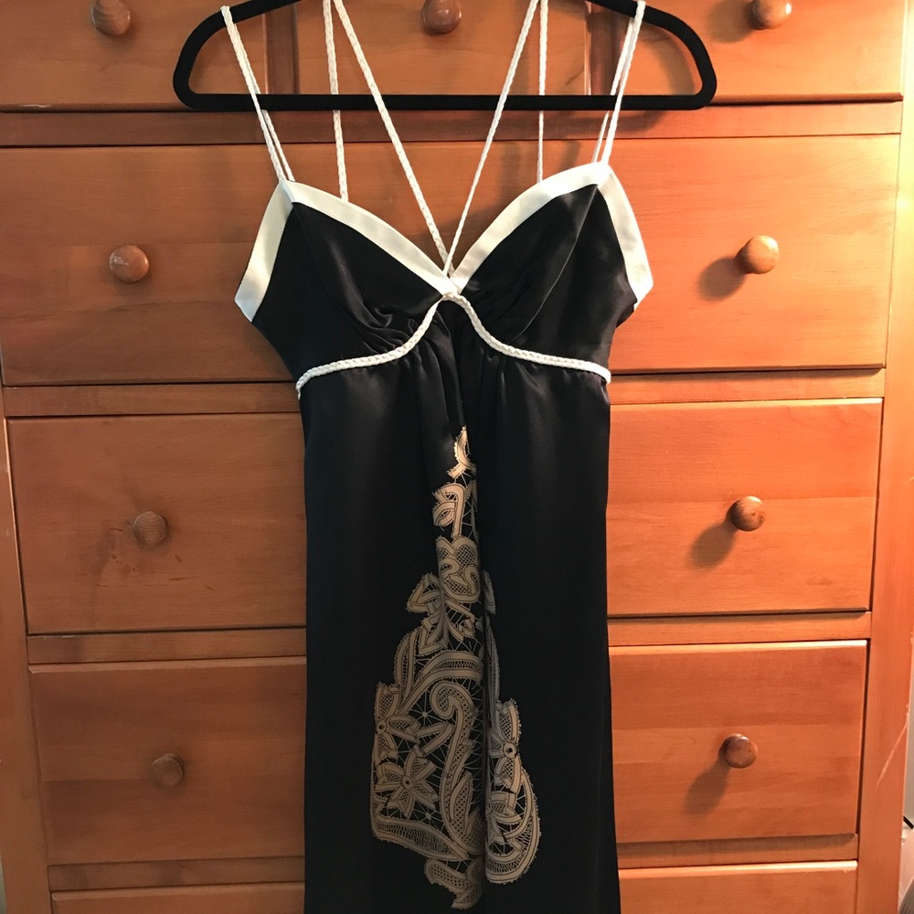 NWT Voom Black/White Victorian Babydoll Dress