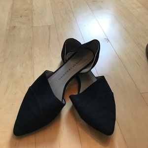 Black pointed toe flats