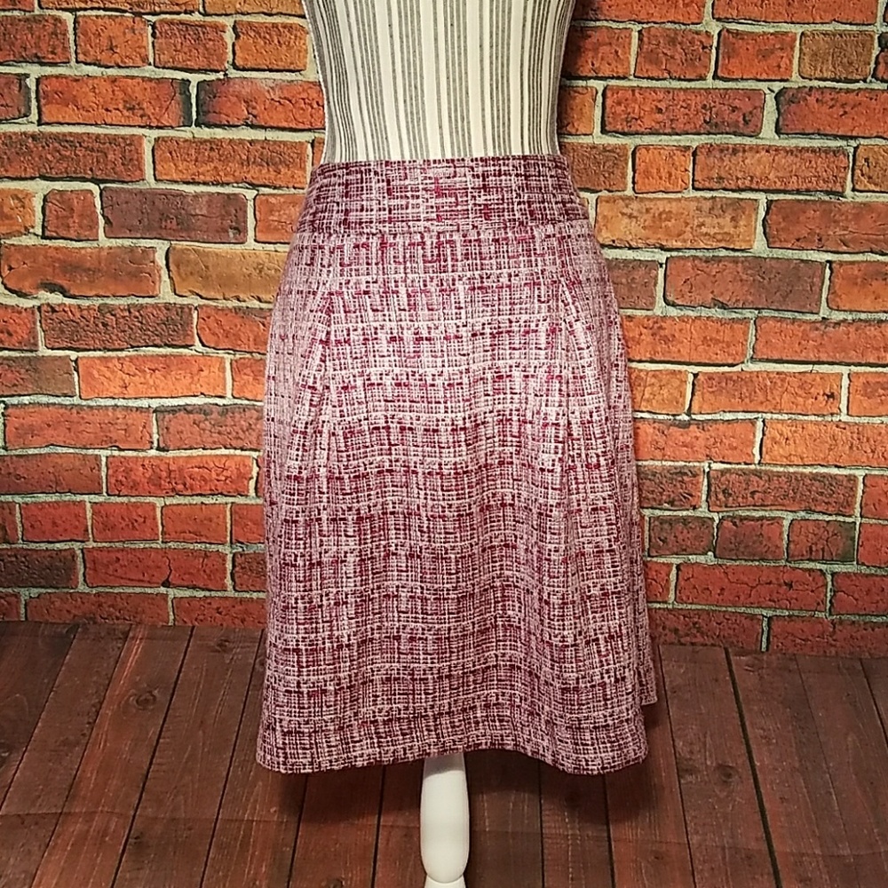 Ann Taylor raspberry tweed lined skirt