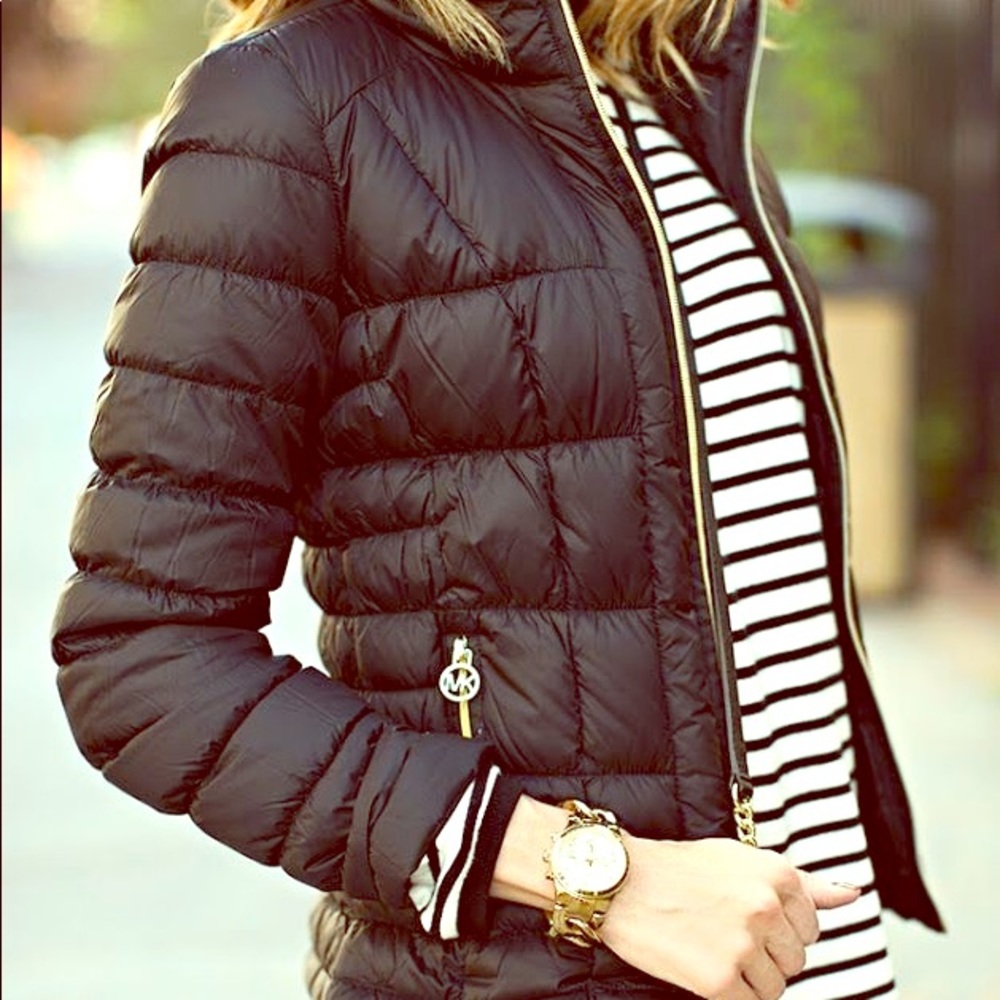 Michael Kors Packable Full Coat - Dark Green