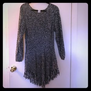 Black and white speckled tunic