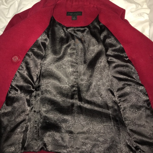 Express crop pea coat EUC Red - Picture 3 of 6