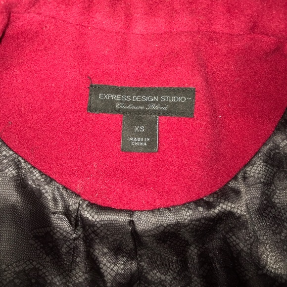 Express crop pea coat EUC Red - Picture 4 of 6