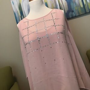 Sheer pink sleeveless top