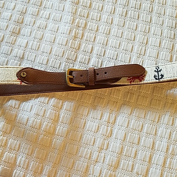 C.Wonder Crab & Anchor Nautical Needlepoint belt - Picture 7 of 8
