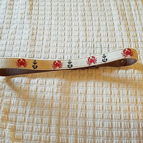 C.Wonder Crab & Anchor Nautical Needlepoint belt - Picture 8 of 8