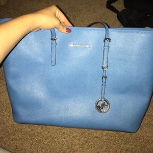 Michael kors blue tote bag