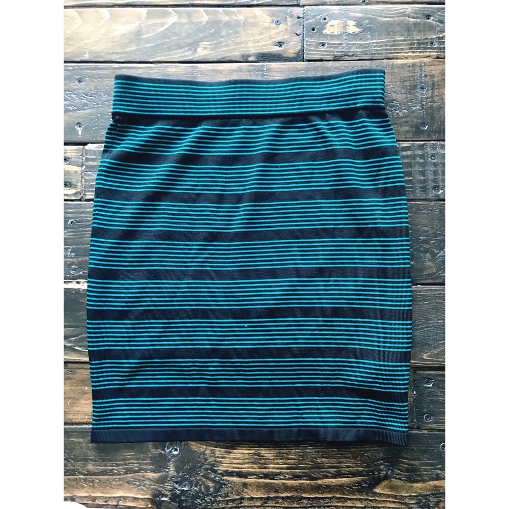 Forever 21 Turquoise Striped Skirt