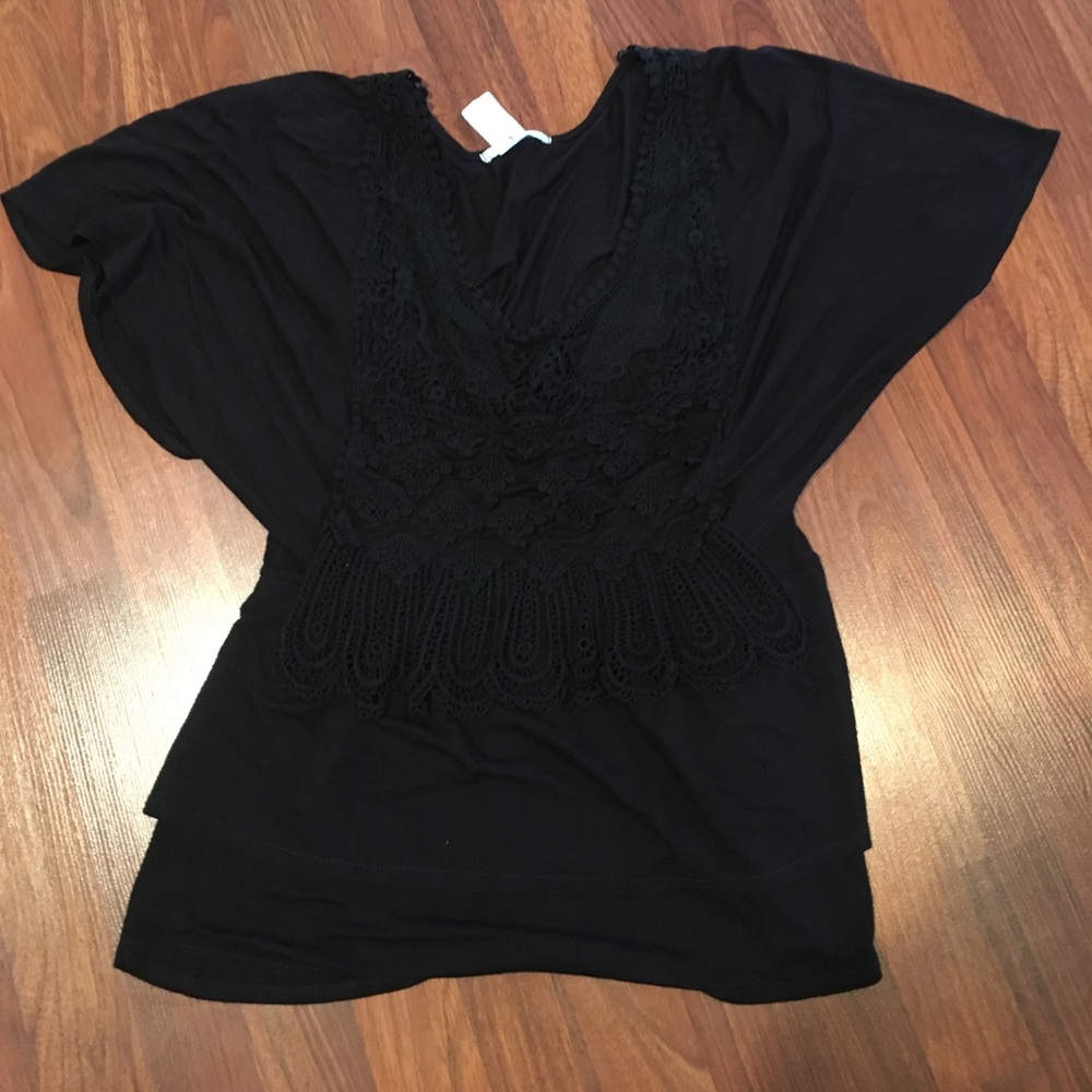 Black crochet top