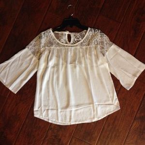 Peasant style top with lace