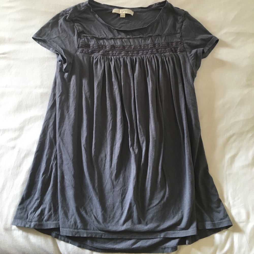 LOFT Empire Waist Blue Top