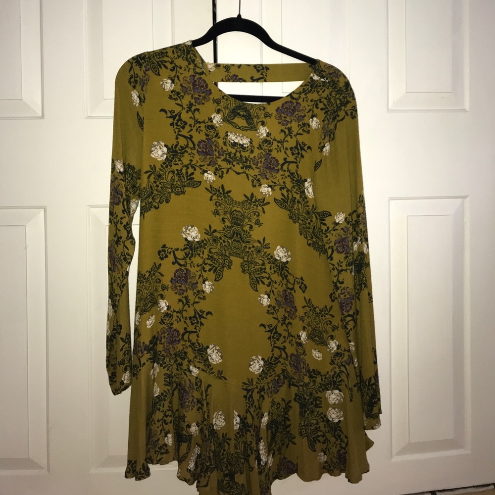 Free people long sleeve blouse dress