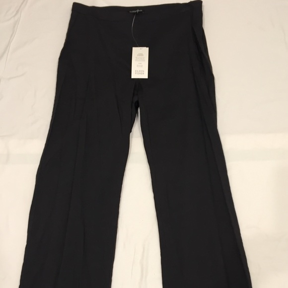 Eileen Fisher Linen Viscose Stretch Slacks - Picture 1 of 3