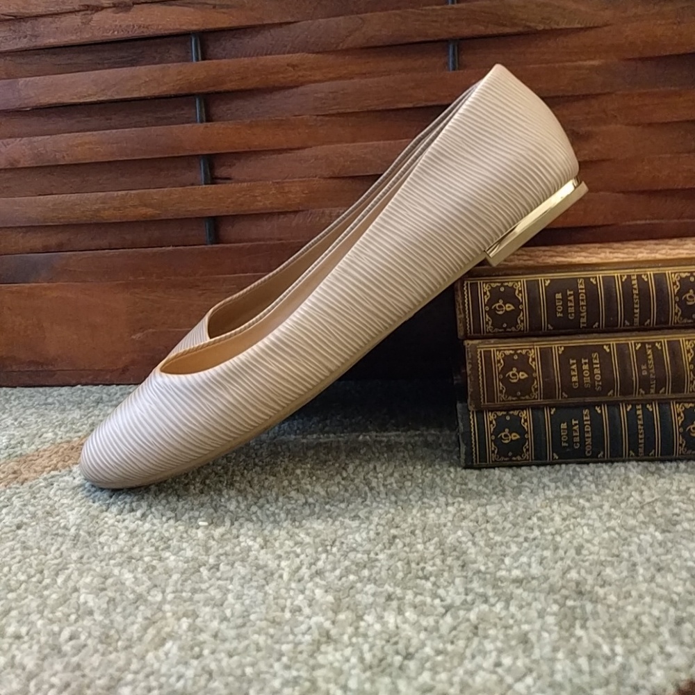 Call It Spring Gold Heel Ballet Flats (Nude)