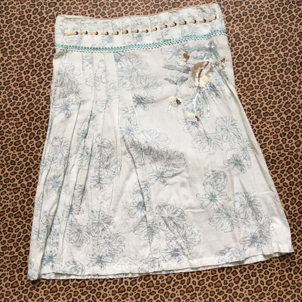 Aqua Flower and sequin skirt