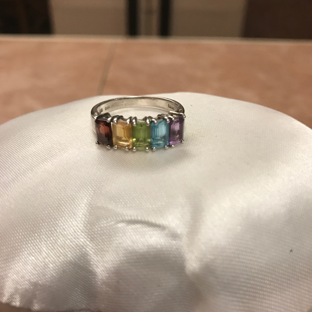 Sterling Silver Multi-Gemstone Ring