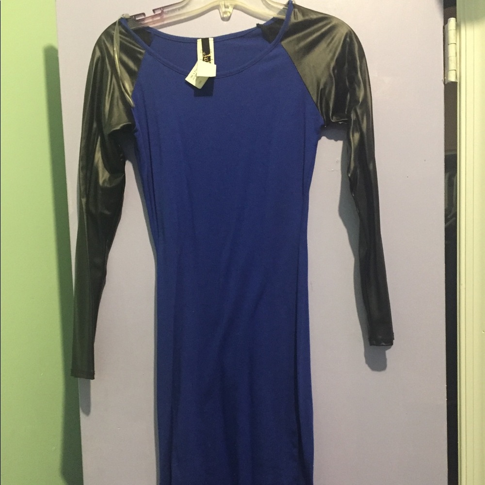 Blue and black dress