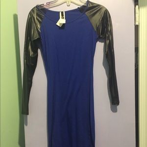 Blue and black dress