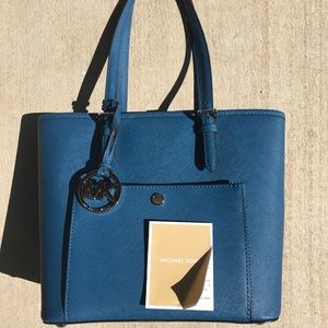 Michael Kors Blue Leather Satchel