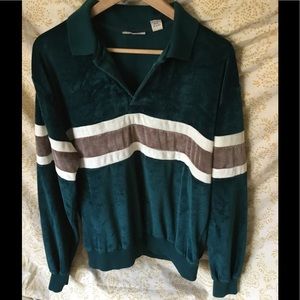 Vintage Velour Polo Tracksuit Top
